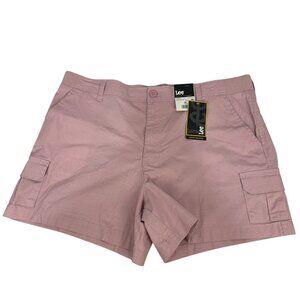 Lee Womens Comfort Waistband 5 Inch Cargo Shorts Size 20 Soft Mauve